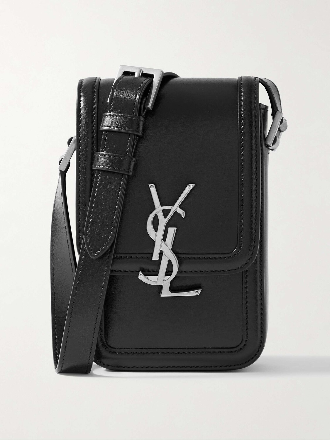 

Миниатюрная кожаная сумка-мессенджер Solferino с логотипом SAINT LAURENT, черный