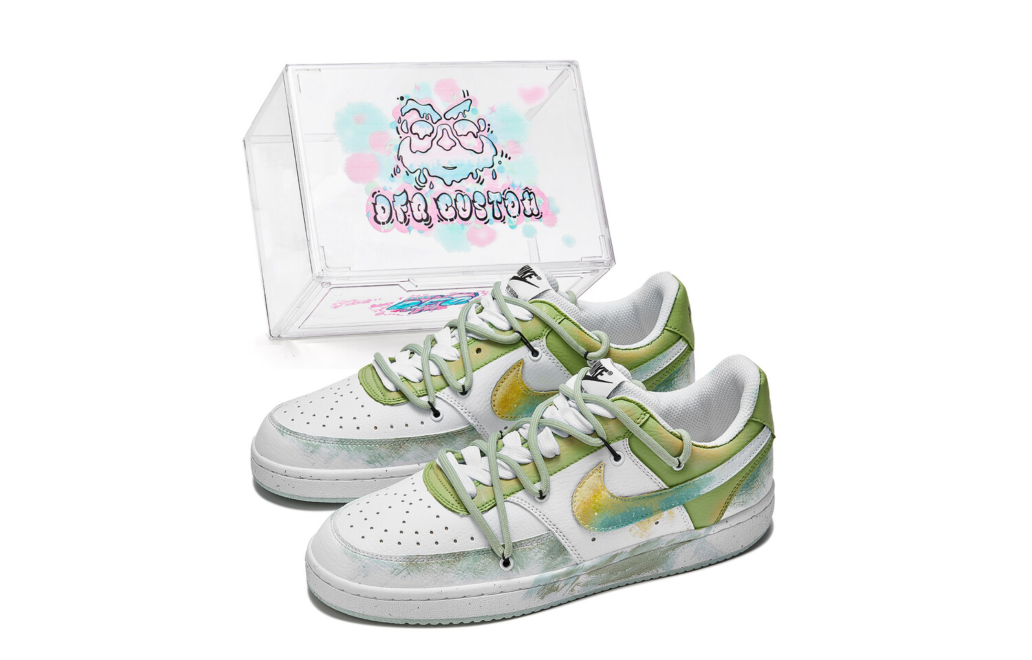 

Кроссовки Nike Court Vision 1 Skateboarding Shoes Men Low-top Green/White, зеленый