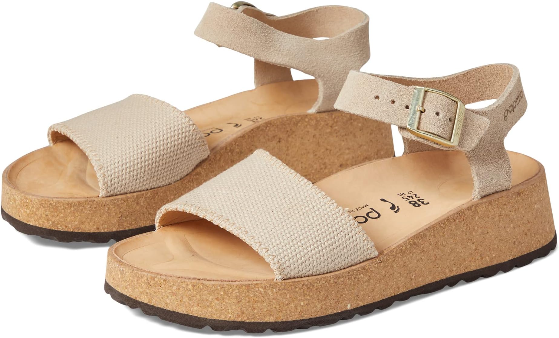 

Сандалии на плоской подошве Papillio by Birkenstock Glenda Platform Sandal Birkenstock, цвет Sandcastle Canvas/Suede