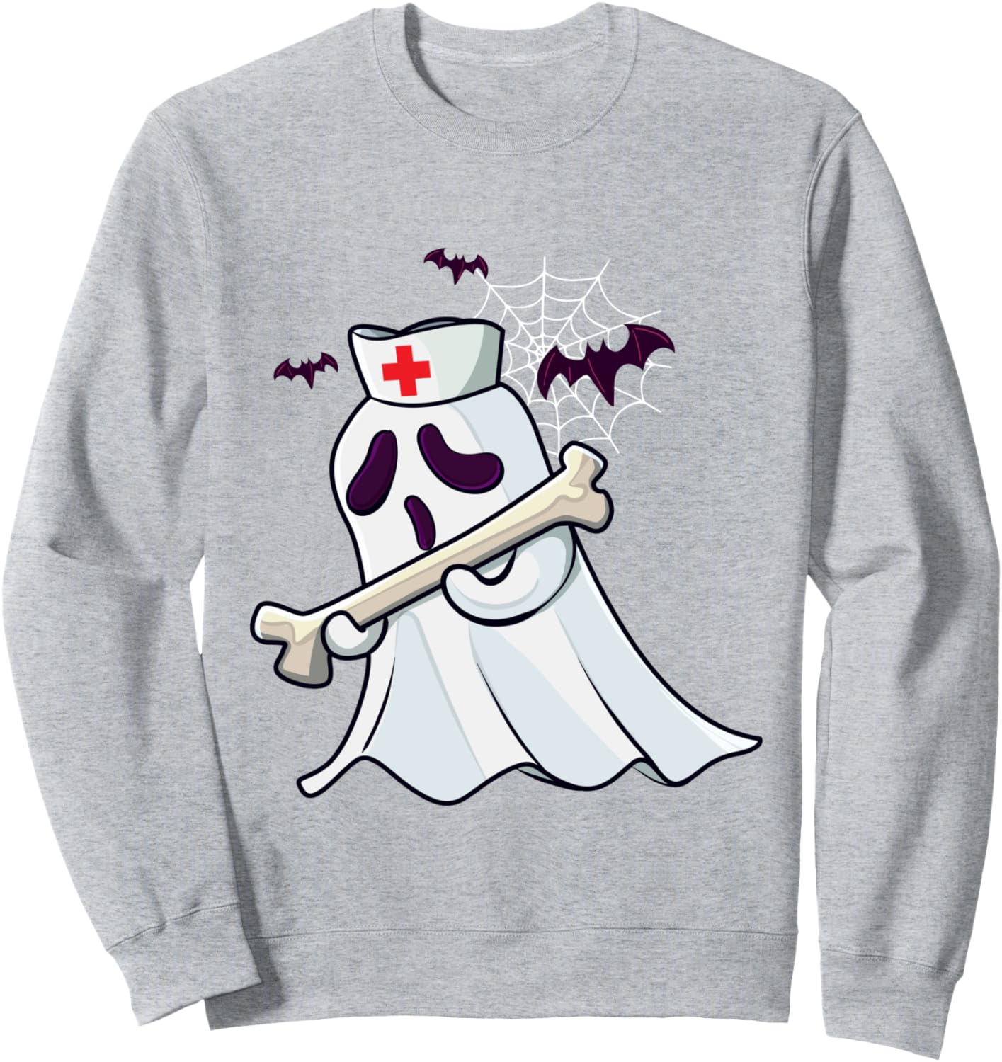 

Забавная толстовка с изображением привидения-медсестры, обнимающего плечо, для костюма на Хэллоуин Funny Halloween Costume Holiday Party Gift Store, серый