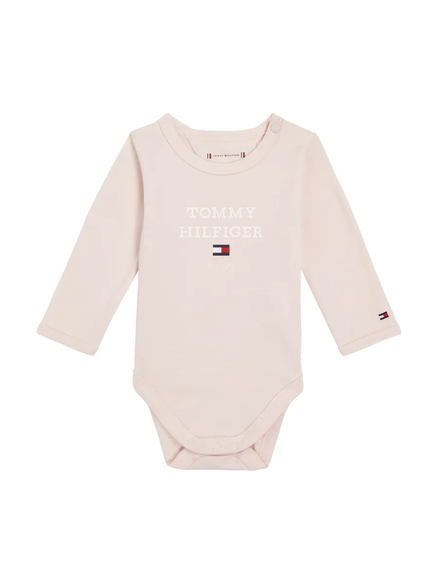 

Комбинезон Tommy Hilfiger "BABY TH LOGO BODY L/S", с надписью-логотипом, розовый