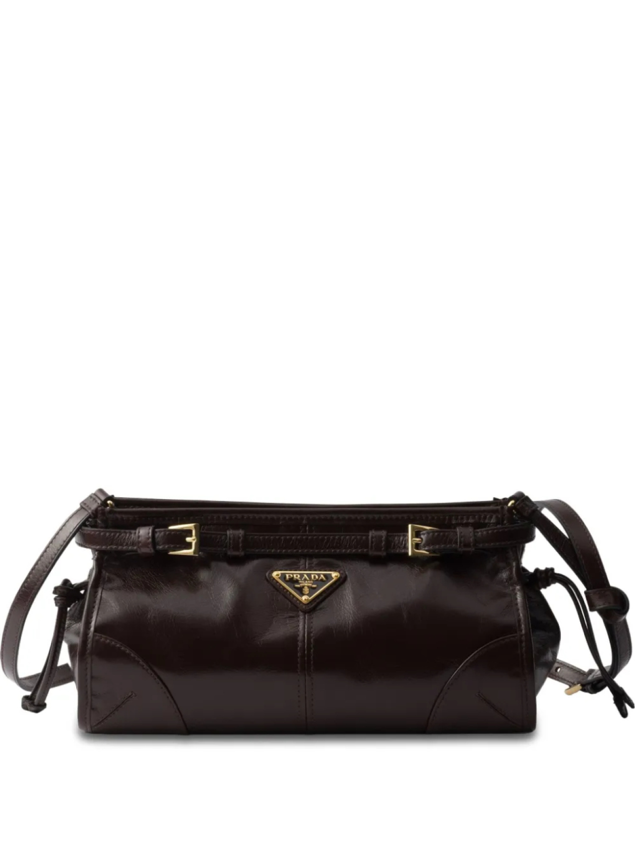 

Prada плиссированная мини-сумка, коричневый