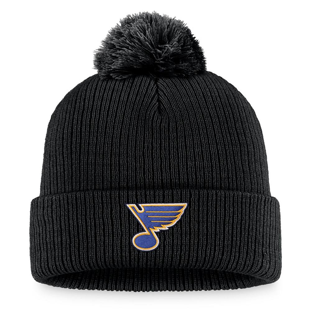 

Мужская черная вязаная шапка Fanatics St. Louis Blues с манжетами и помпоном, цвет Blu Black