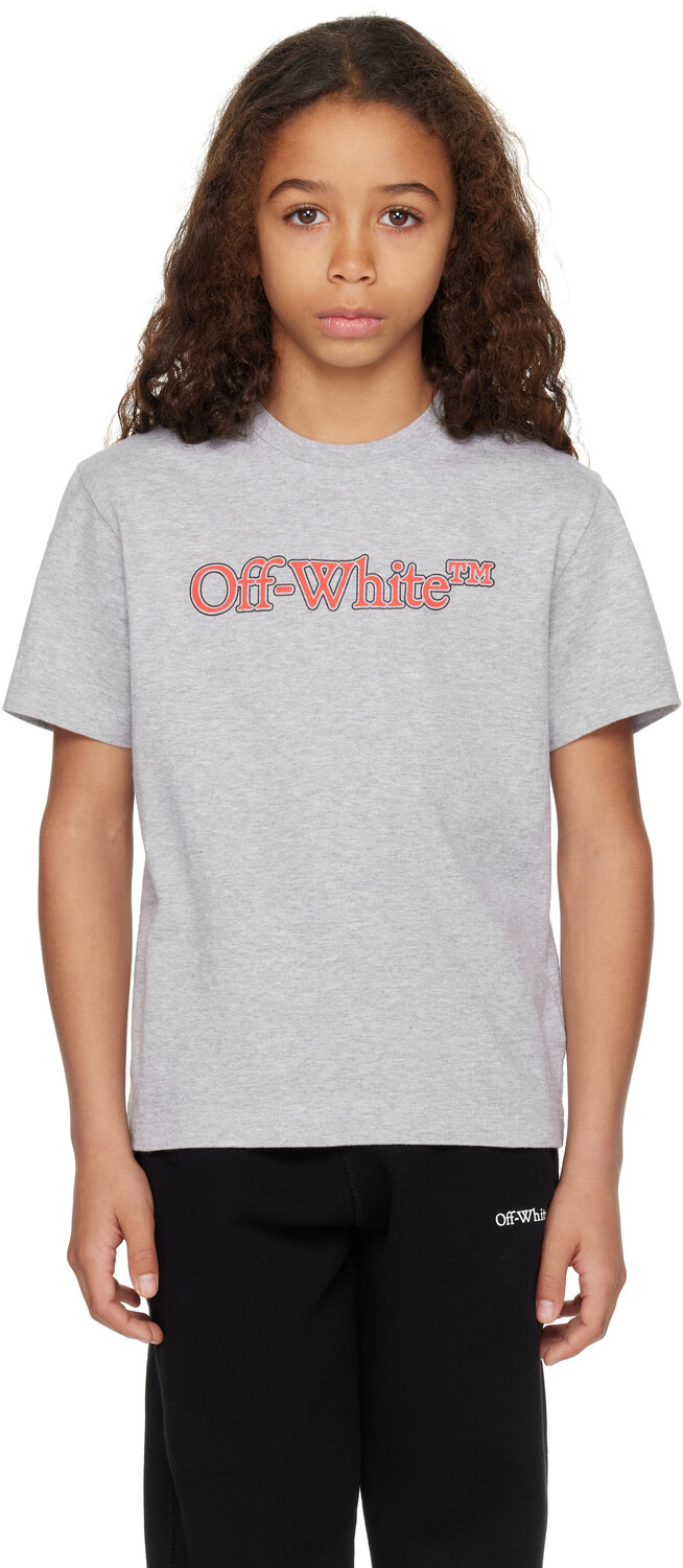 

Детская серая футболка Big Bookish Off-White