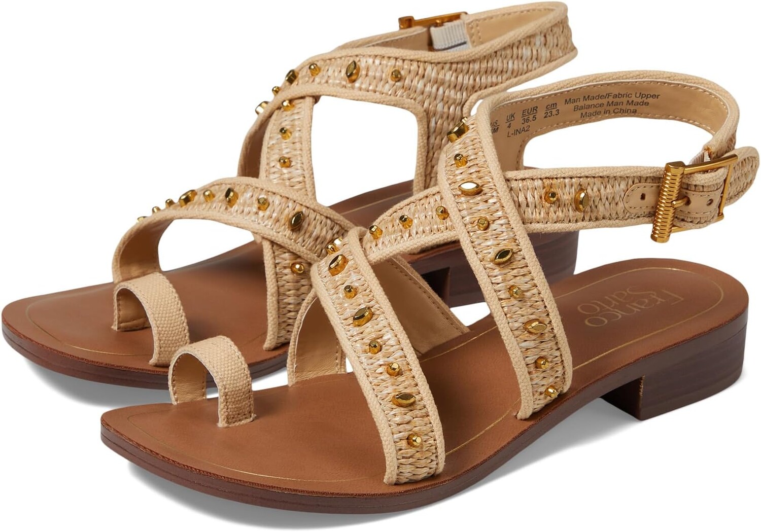 

Туфли Franco Sarto Ina Strappy Sandals, цвет Natural Raffia