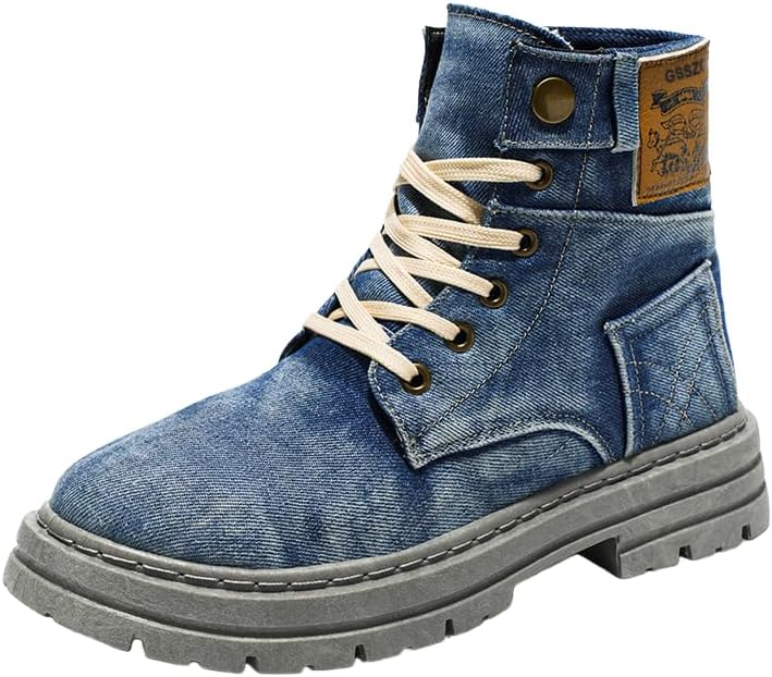 

Мужские высокие кеды однотонного цвета - круглый носок, шнуровка, верх из прочной искусственной кожи, противоскользящая резиновая подошва, обувь для всех сезонов на каждый день и для активного отдыха Clolinde, синий