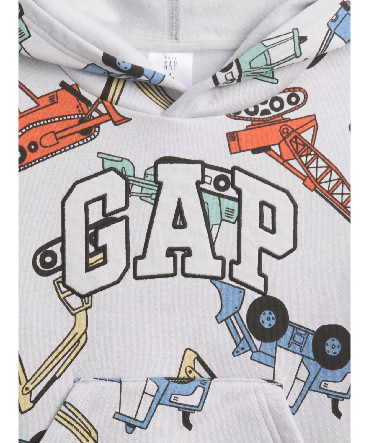Парка Gap логотип из переработанного полиэстера, серый — фото 3