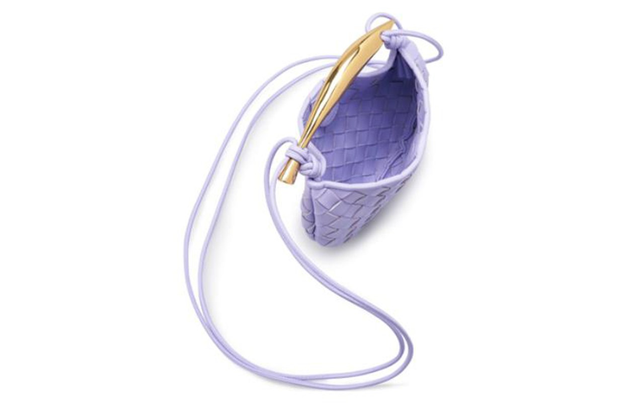 Сумка через плечо из овчины, женская фиолетовая Bottega Veneta — фото 4