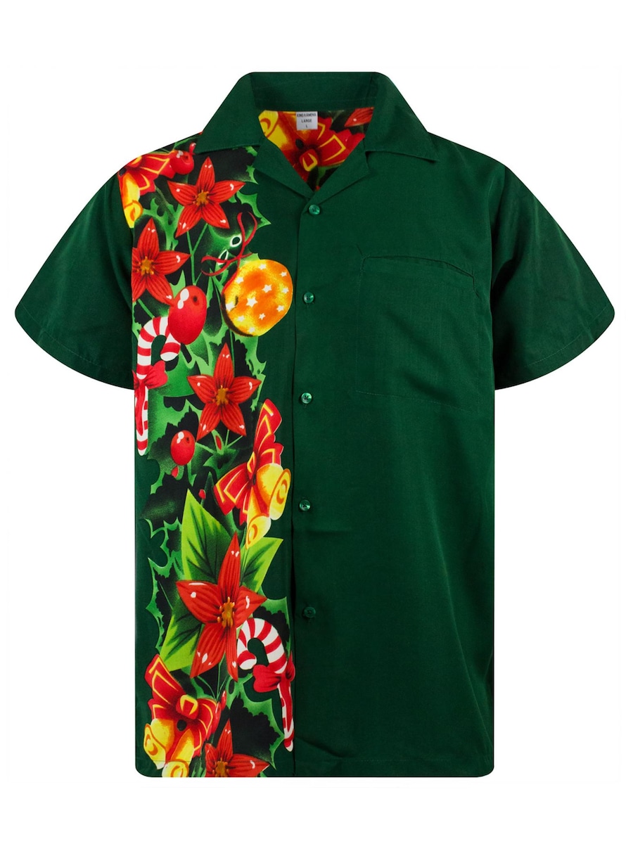 

Рубашка на пуговицах классического кроя King Kameha Christmas Wedding, зеленый