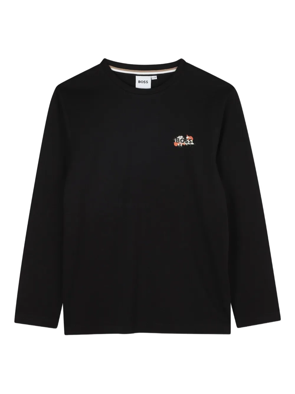 

Футболка с длинными рукавами и вышитым логотипом BOSS Kidswear, черный