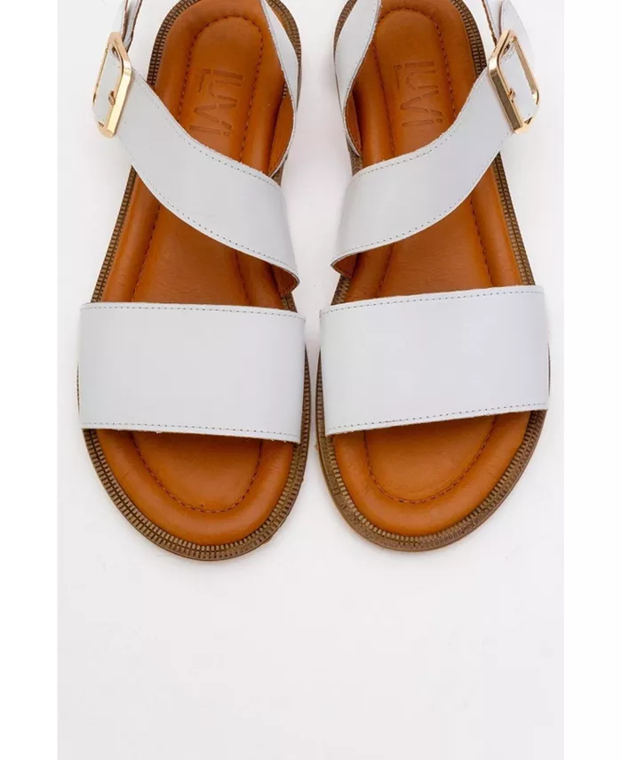 Кожаная сандалия Majesty (женская) Forever & Always Shoes, белый — фото 3