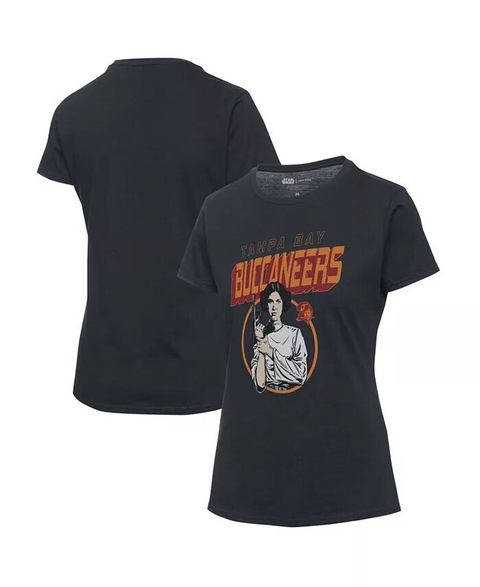 

Женская черная футболка Tampa Bay Buccaneers Disney Star Wars Princess Leia Junk Food