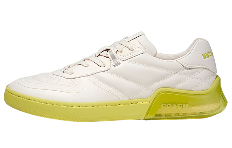 

COACH CitySole Leather низкие стильные скейтбординг кроссовки мужские Beige Yellow
