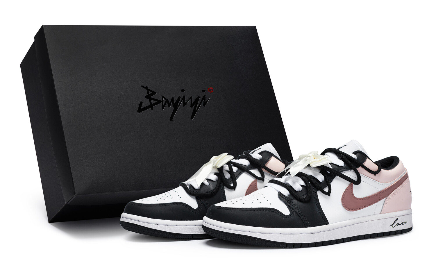 

Кроссовки Air Jordan 1 Vintage Basketball Shoes Women's Low-top Pink, черный