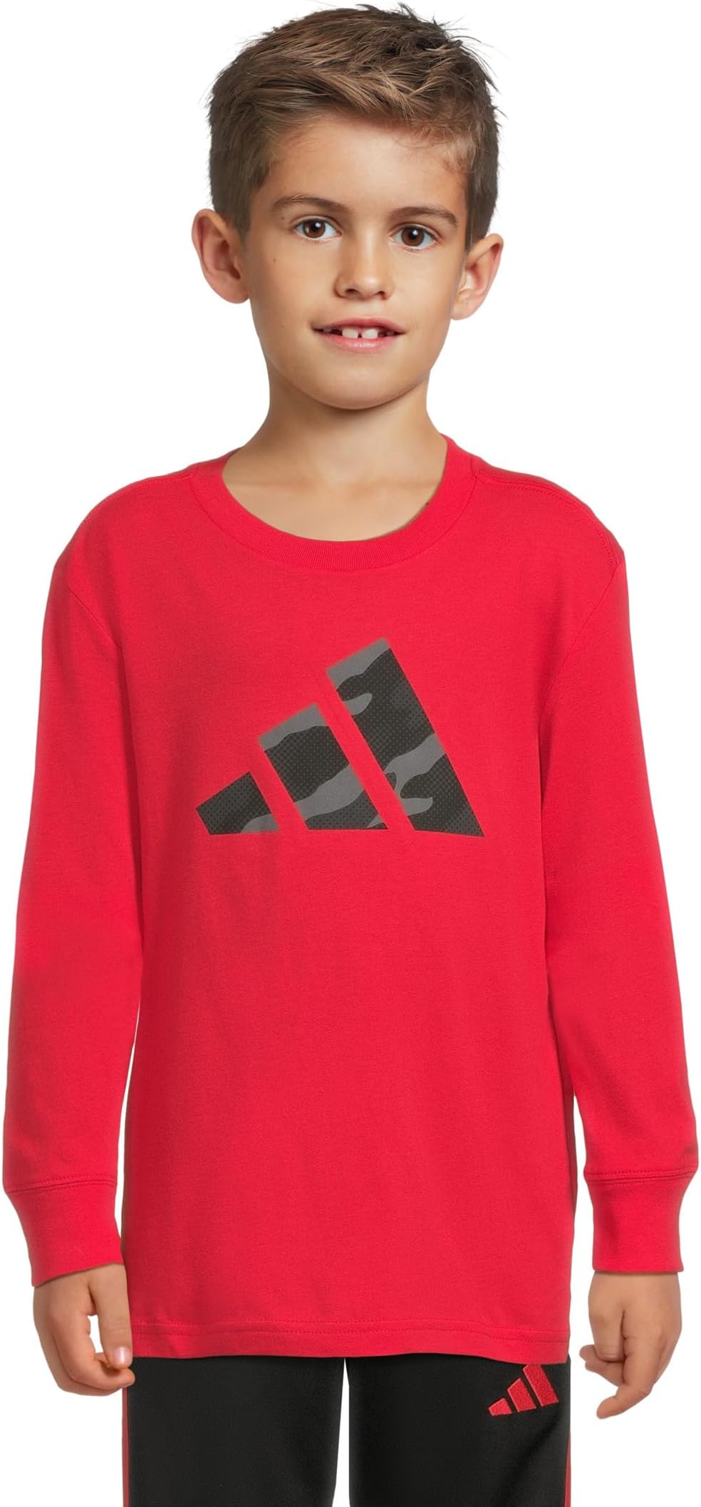 

Футболка с длинным рукавом и логотипом Halftone Camo adidas Kids, Pure Ruby