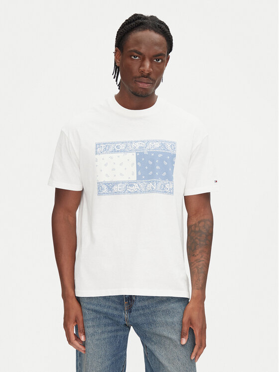 

Футболка свободного кроя Paisley Flag DM0DM20810 Tommy Jeans, экрю