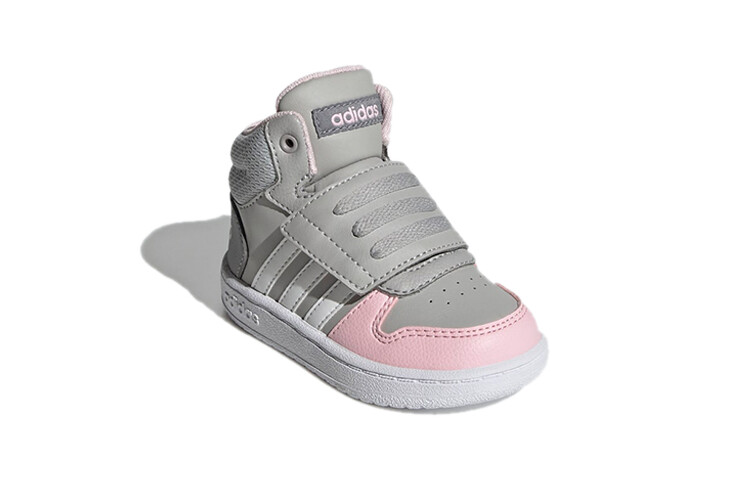 Кроссовки adidas neo Hoops 2.0 Toddler Shoes TD Mid-top Heather Gray/Dusty Pink — фото 3