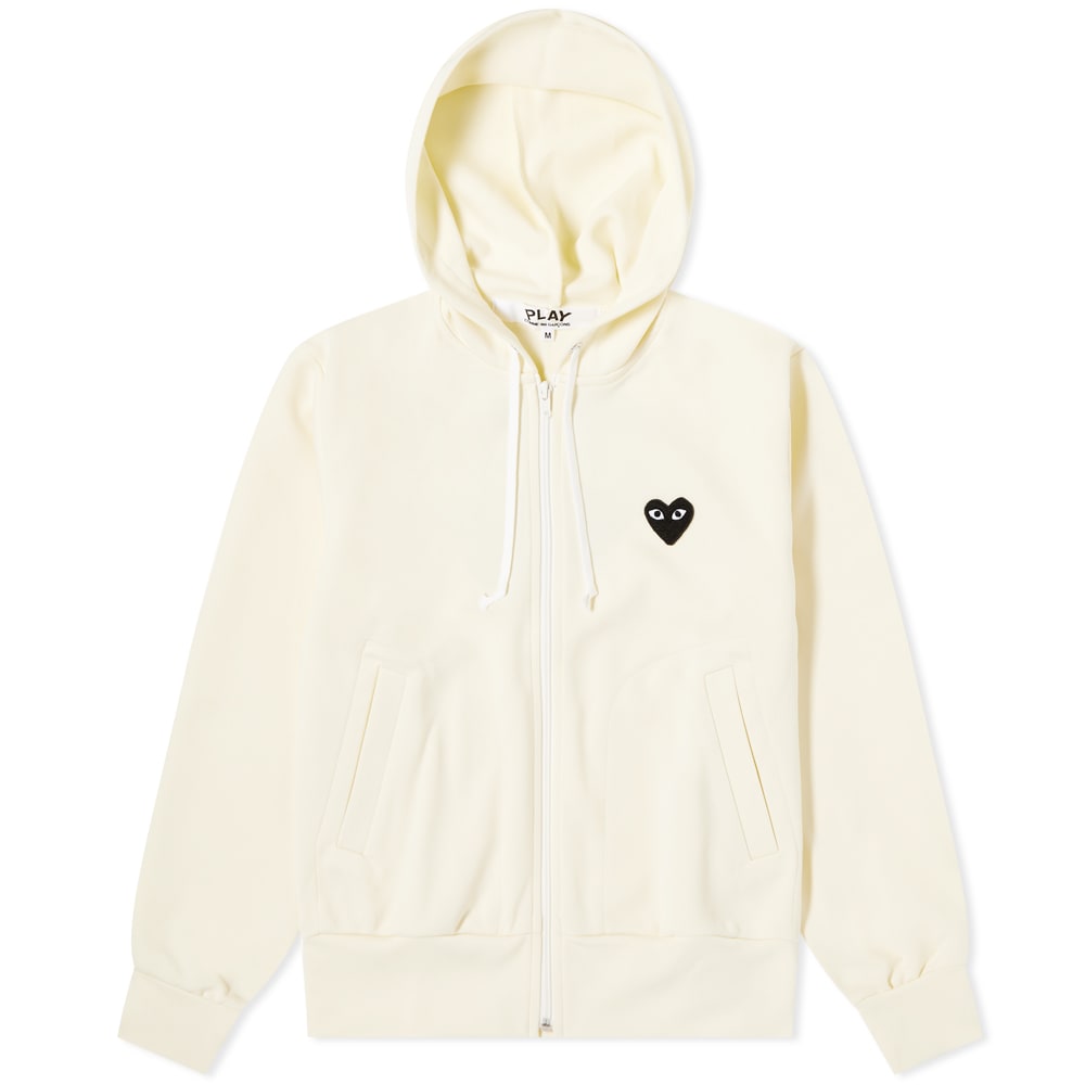 

Худи Comme Des Garcons Play Women'S Black Heart Full Zip Backprin, цвет Ivory