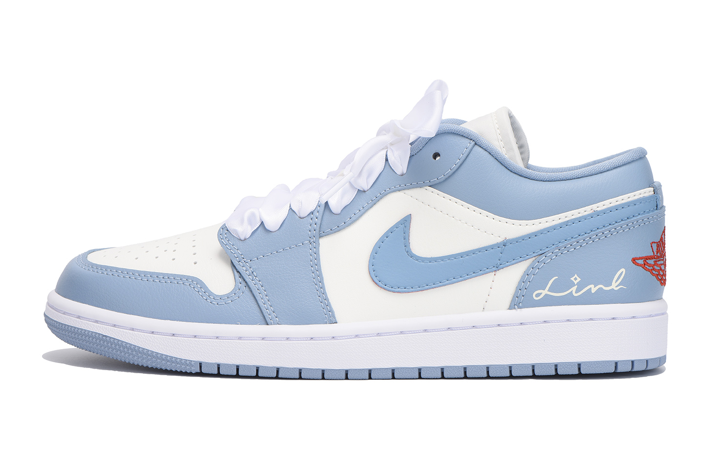 

Кроссовки Air Jordan 1 Vintage Basketball Shoes Women's Low-Top White, Синий, Кроссовки Air Jordan 1 Vintage Basketball Shoes Women's Low-Top White