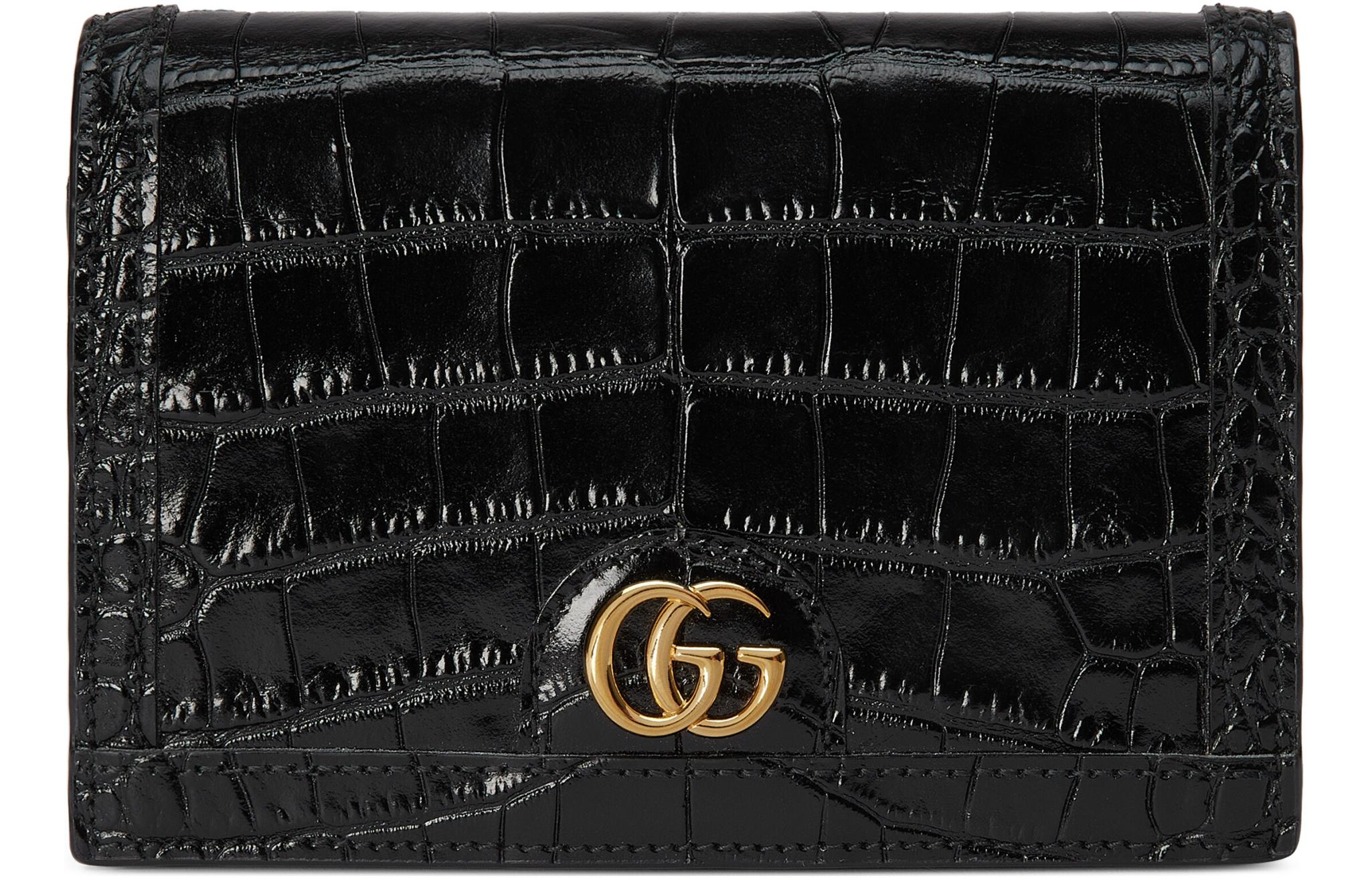GUCCI Кожаная сумка для покерных карт унисекс черная — фото 2