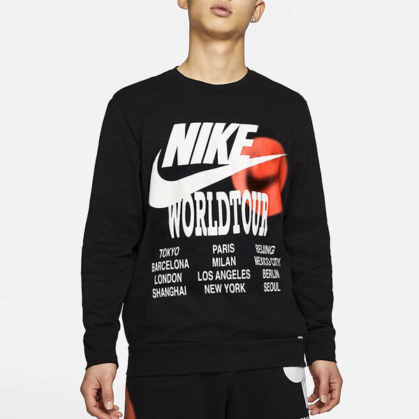 Толстовка Nike MENS Sports Casual Letter Print Crew-neck Black, черный — фото 3