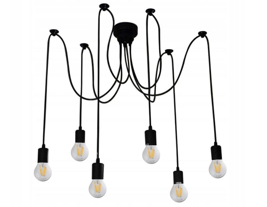 

Винтажная подвесная лампа Edison E27 в стиле ретро и лофт, 6 лампочек для гостиной (Pajak 6x) LumenTEC, черный