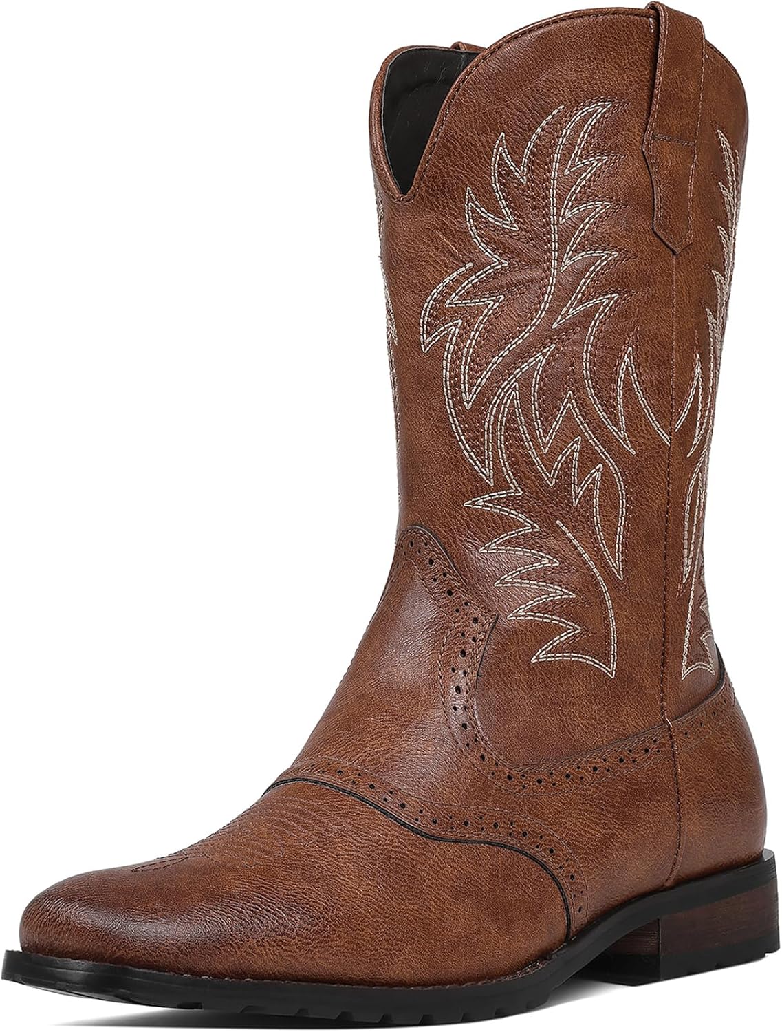 

Мужские ковбойские ботинки Tarkwa, западные мужские ботинки, ботинки с квадратным носком на липучке, противоскользящие сельские ботинки, ботильоны на массивном каблуке, прочные короткие ботинки для весны и осени, коричневый