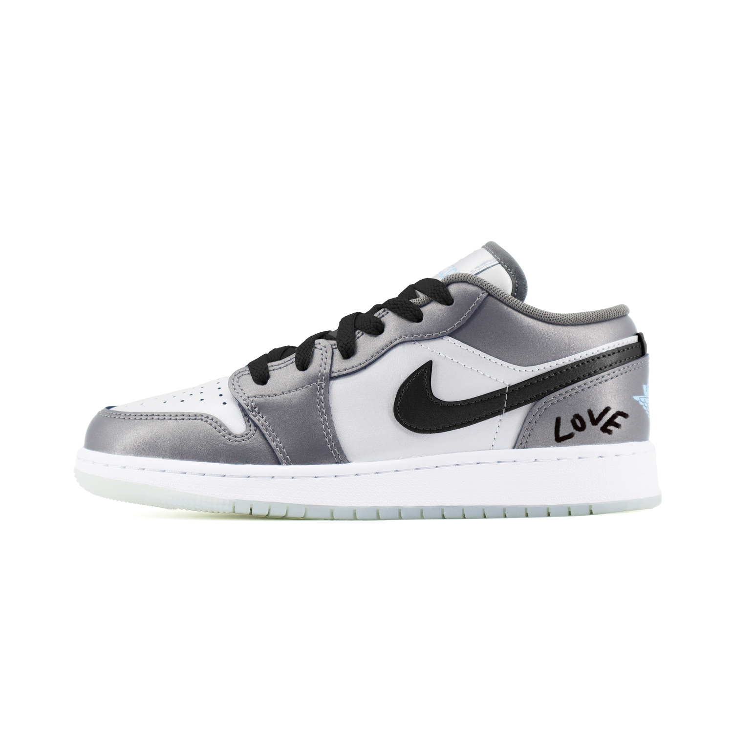 

Jordan Air 1 Slip Resistant Low top детские баскетбольные кроссовки Silver для подростков
