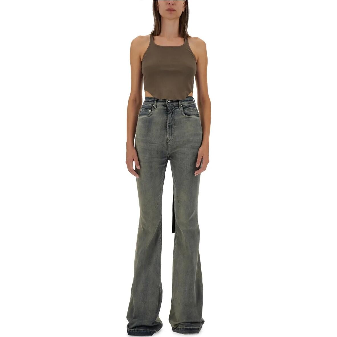 

Женская майка Оливково-зеленая Rick Owens Drkshdw