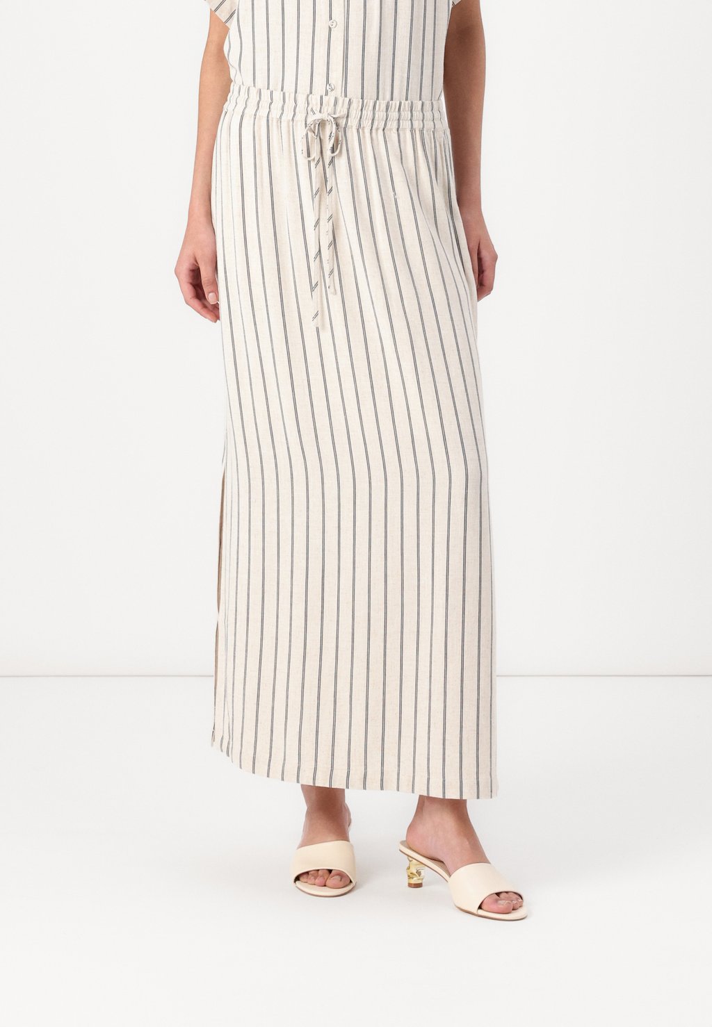 

Юбка макси SLFVIVA STRIPED ANKLE SUN Selected Femme, серо-коричневый