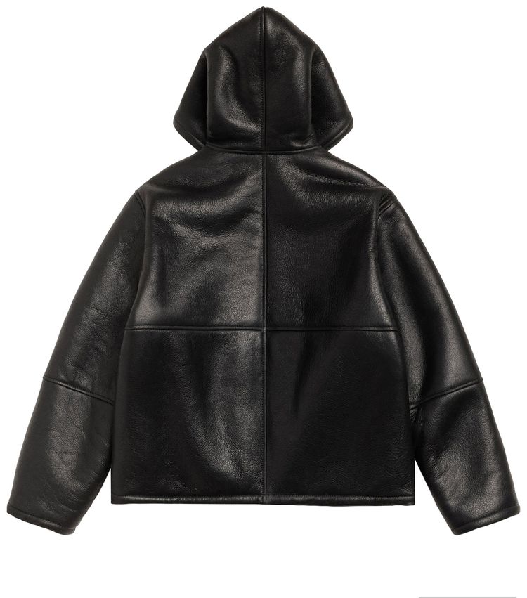 Куртка Stussy с капюшоном и меховой отделкой, черная — фото 2