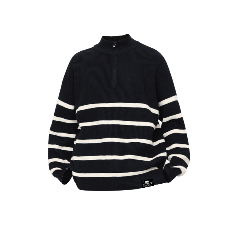 

ZIAREL Трикотажная водолазка Unisex Black Polo Collar Moderate Others