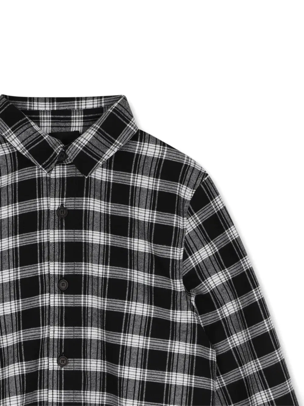 Рубашка в клетку с длинными рукавами Givenchy Kids, черный — фото 3