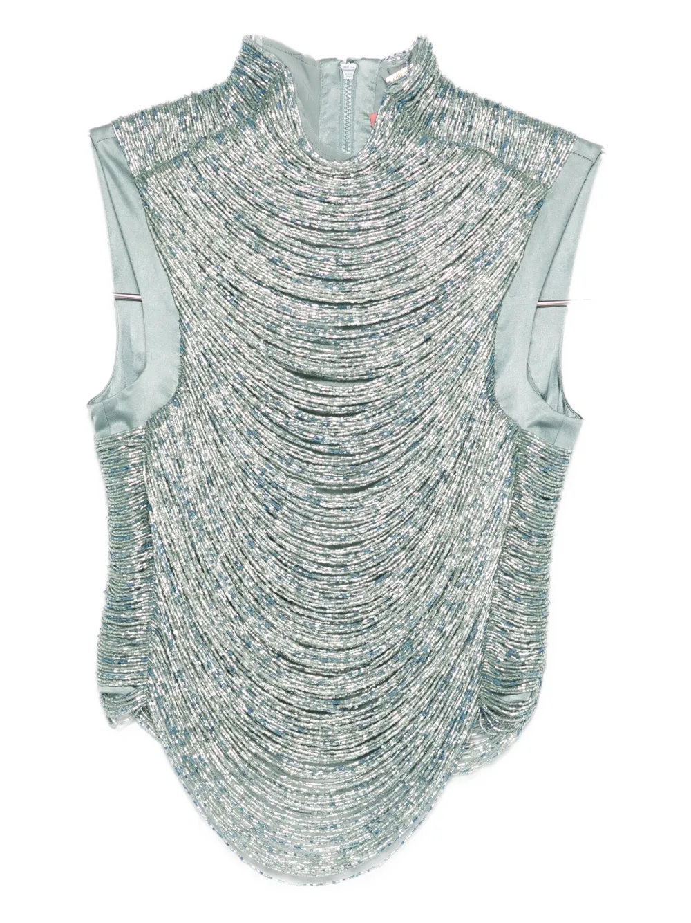 

Бисерный топ с высоким воротником Taraji Cult Gaia, синий