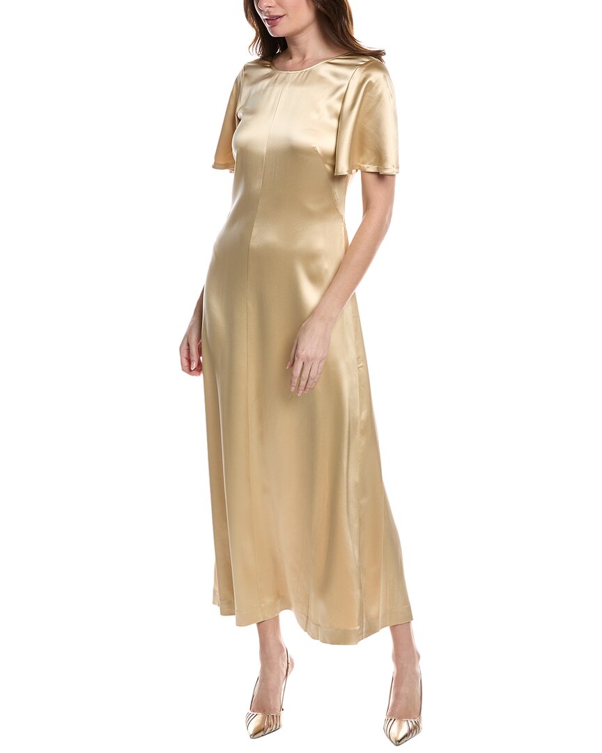 

Платье макси Rebecca Taylor из двухслойного шелка Charmeuse, золотой