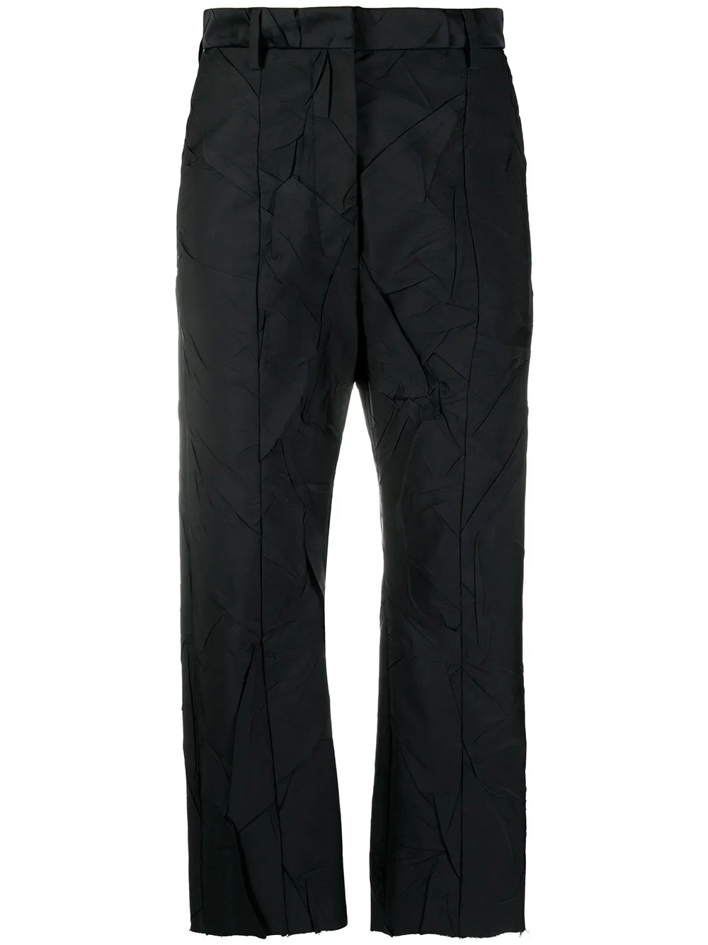

Укороченные брюки с жатым эффектом MM6 Maison Margiela, черный