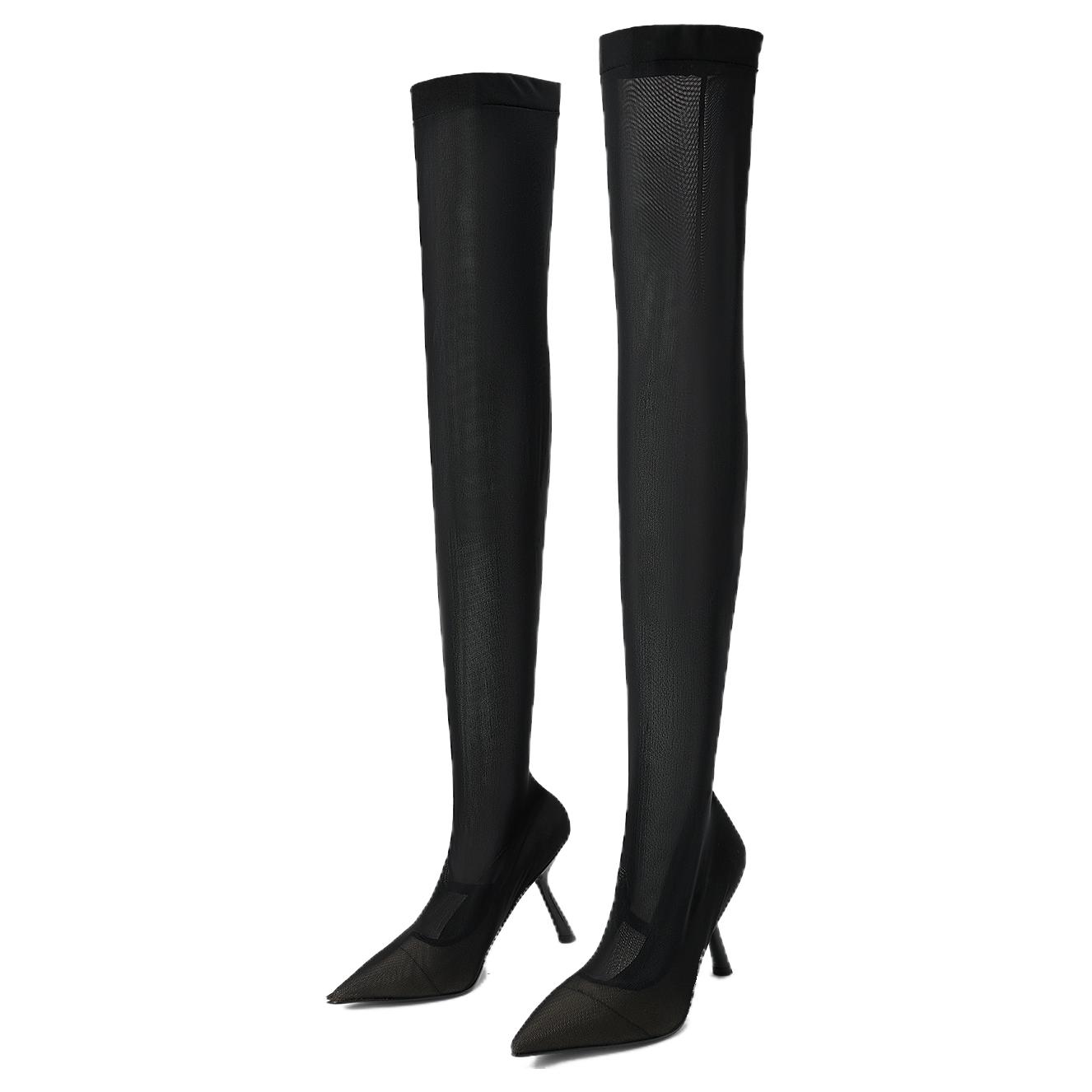 CHARLES&KEITH Маленькие CK ботфорды 9,5 см женские ЧЁРНЫЕ ТЕКСТУРИРОВАННЫЕ, цвет BLACK TEXTURED Black Textured — фото 3