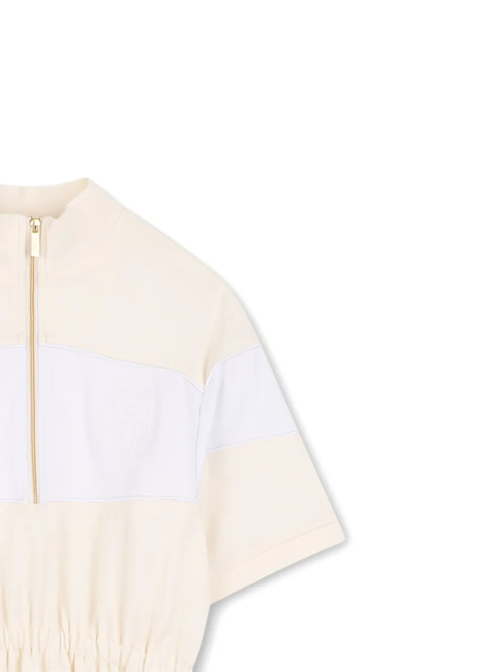 Платье с короткими рукавами BOSS Kidswear, бежевый — фото 3