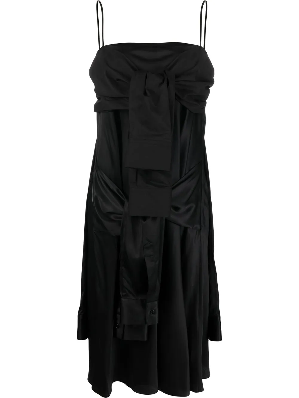 

Платье с перекрученной деталью MM6 Maison Margiela, черный