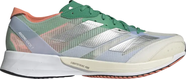 

Кроссовки Adizero Adios 7 'White Tint Court Green', белый