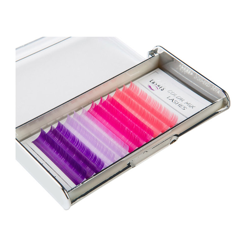 

Ресницы Color Mix - Фиолетовый, 0.10, D Looksus Lashes