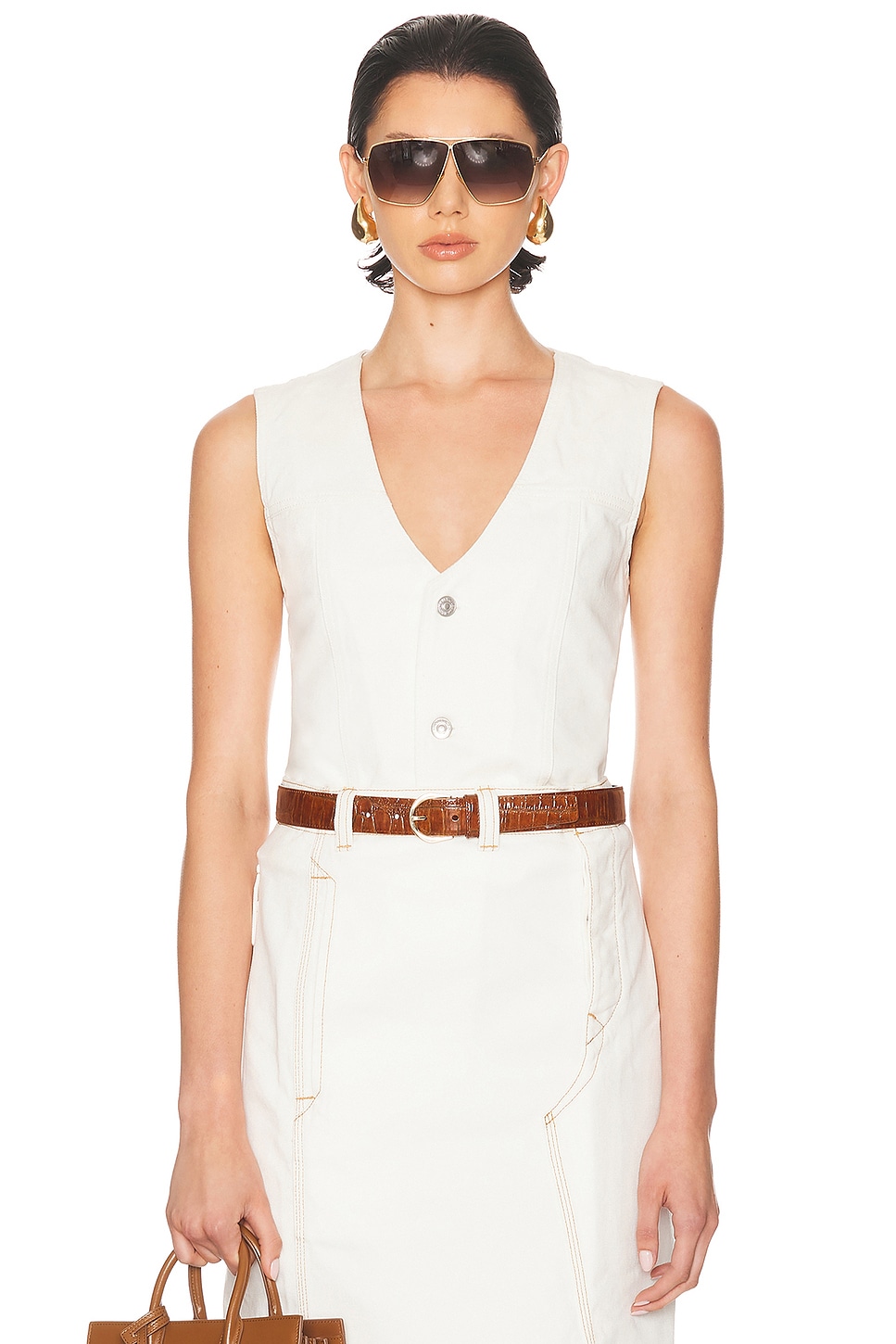 

Джинсовый жилет Victoria Beckham, Washed White