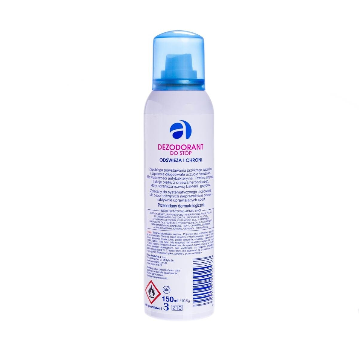 Acerin, Healthy Feet, противогрибковый дезодорант для ног Sport Active 2в1, 150 мл — фото 2