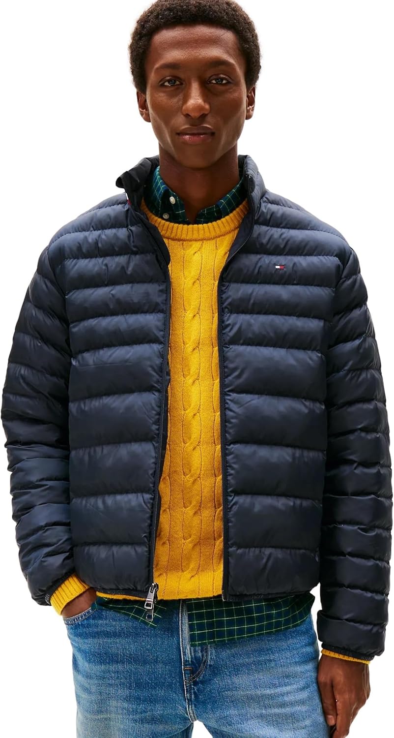 Мужская утепленная пуховая куртка TOMMY HILFIGER с возможностью упаковки, Dessert Sky Navy. — фото 2