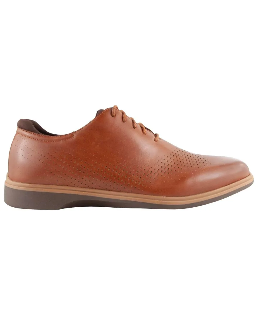 Мужские перфорированные классические оксфорды Valencia Comfort DEER STAGS, Cognac — фото 2