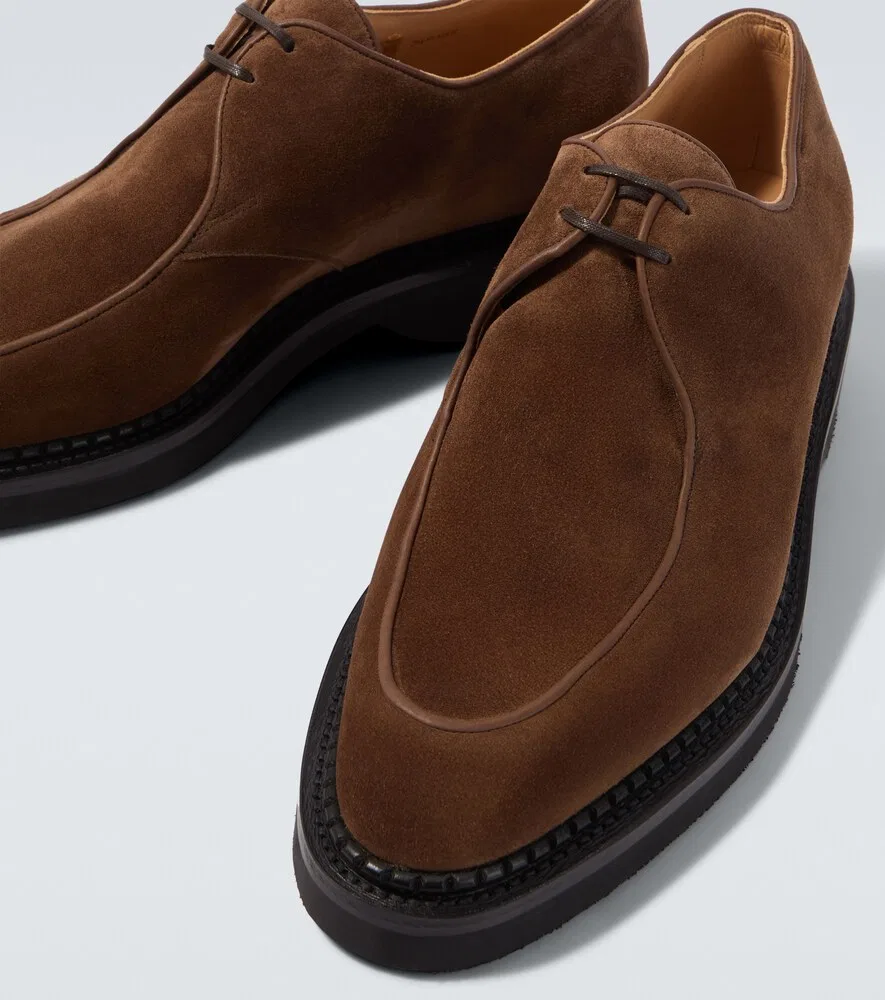Замшевые оксфордские туфли Ted John Lobb, коричневый — фото 3