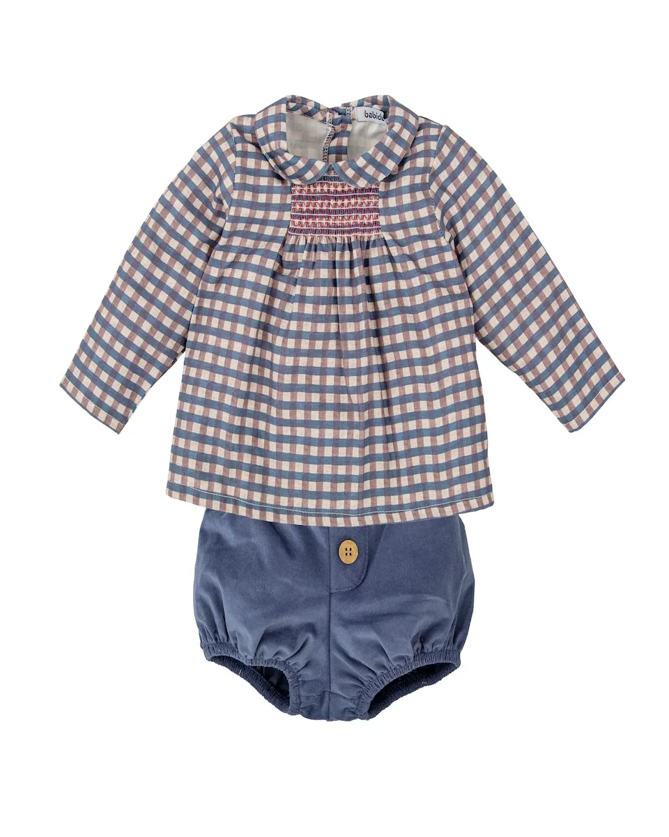 

Комплект для мальчика блузка и подходящие трусики BABIDÚ, синий