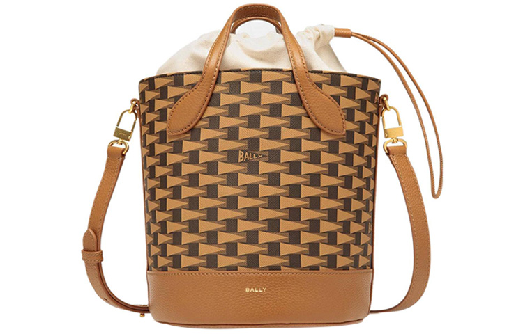 

BALLY Термополиуретановая сумка-ведро, портативная сумка через плечо, женская коричневая сумка на плечо