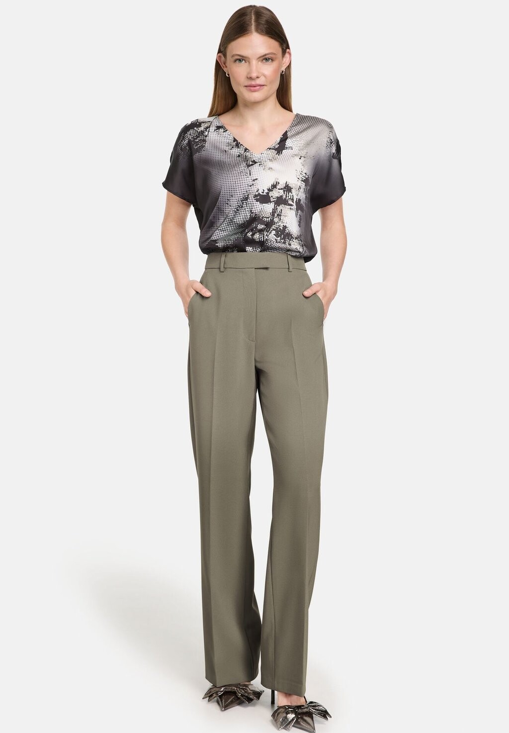 

Брюки LANG ELEGANTE MIT WEITEM BEIN WIDE LEG Taifun, серо-коричневый