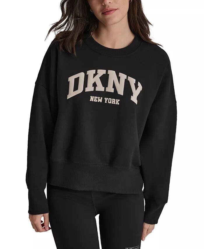 

Женский университетский толстовка с пышным логотипом DKNY, черный